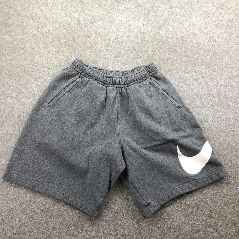 Nike Shorts Mens Small Gray Fleece Sweat 9 Inch Athletic Gym Pockets Casual